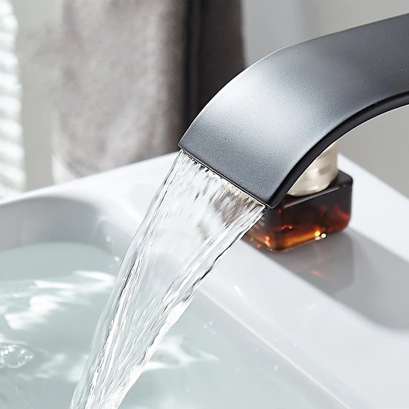 Waterfall Wash Basin Stainless Steel High And Low Faucet