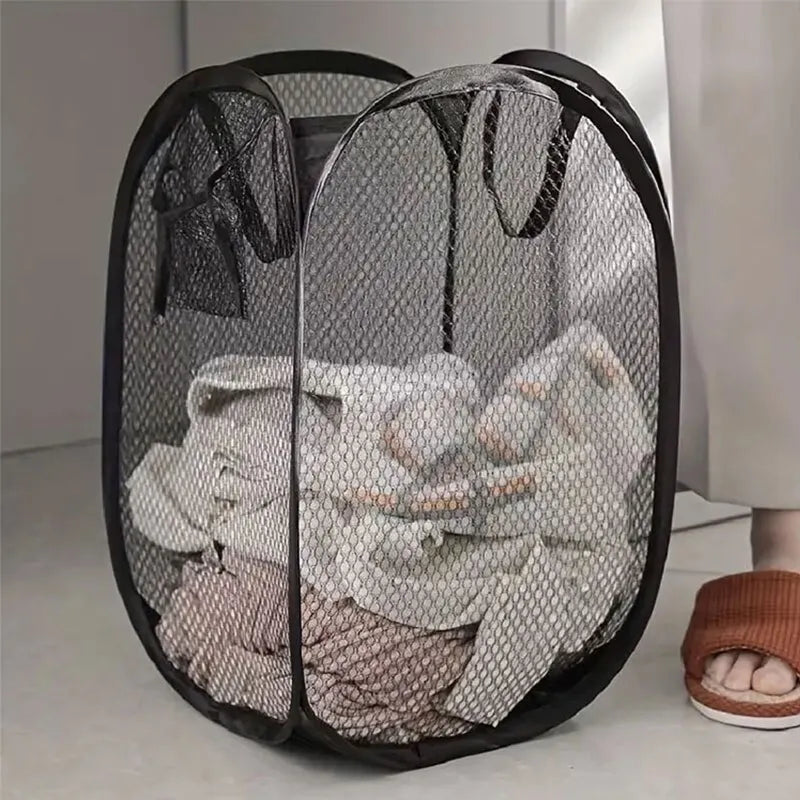Mesh Pop-Up Laundry Basket – Foldable, Spacious &amp; Ultra Convenient!