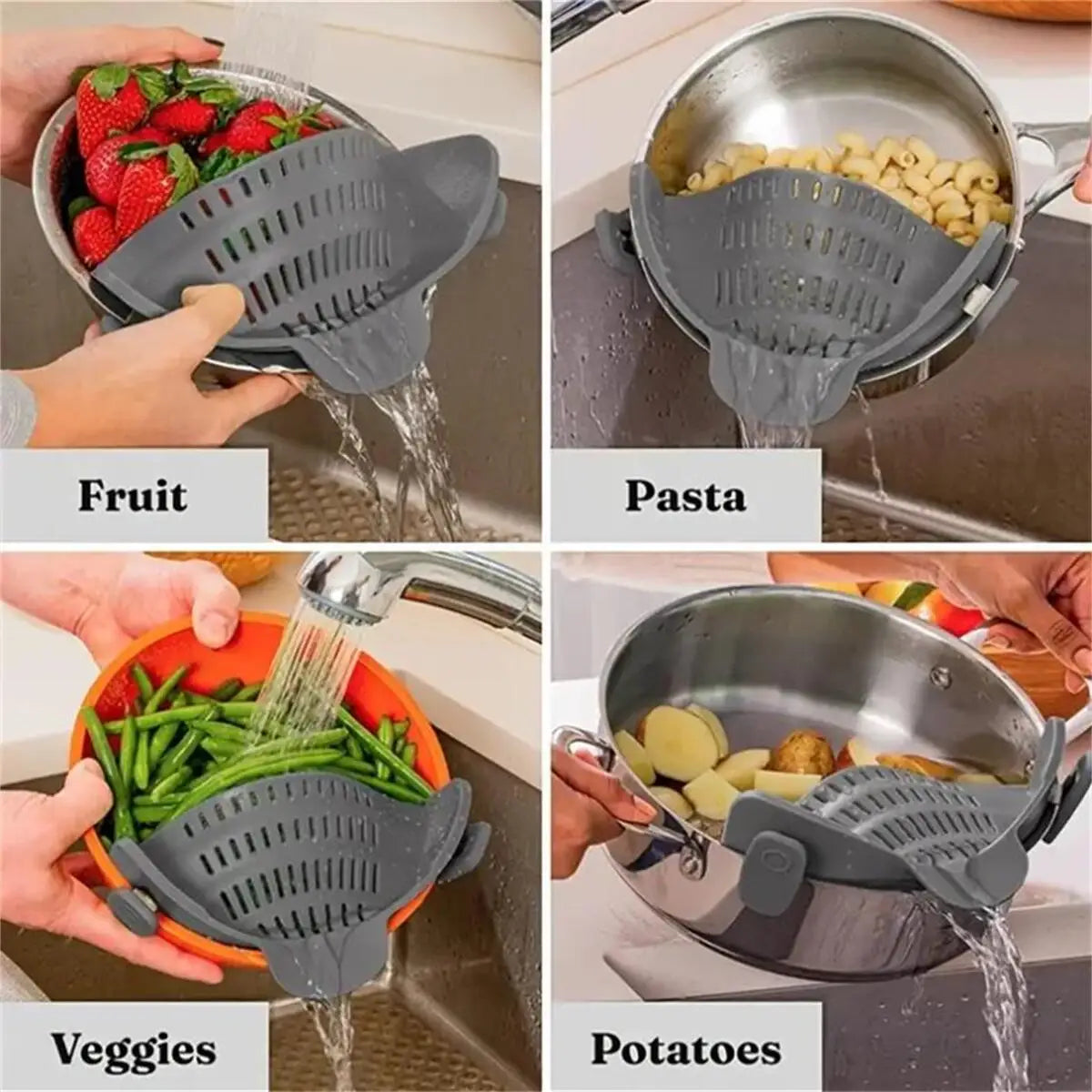 Adjustable Clip-On Pot Strainer for Pots