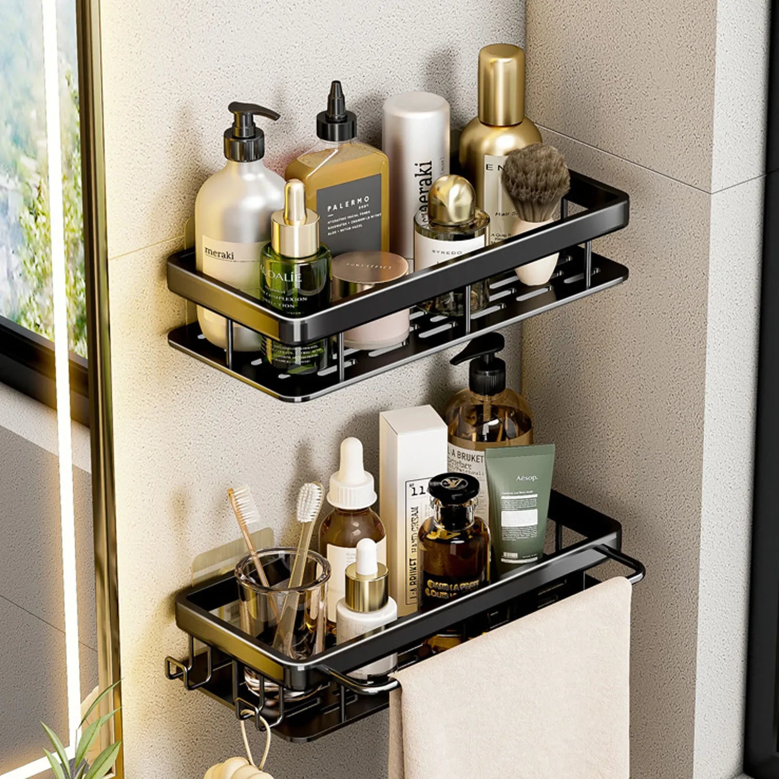 No-Drill Wall-Mounted Corner Shelf