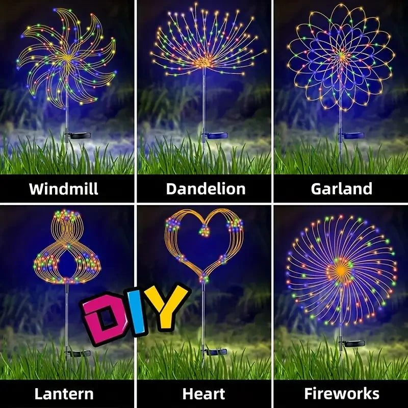 NEW 200LED Solar Fireworks Lights – Dazzling Outdoor Décor with Remote Control &amp; 8 Modes! 🌞🎆