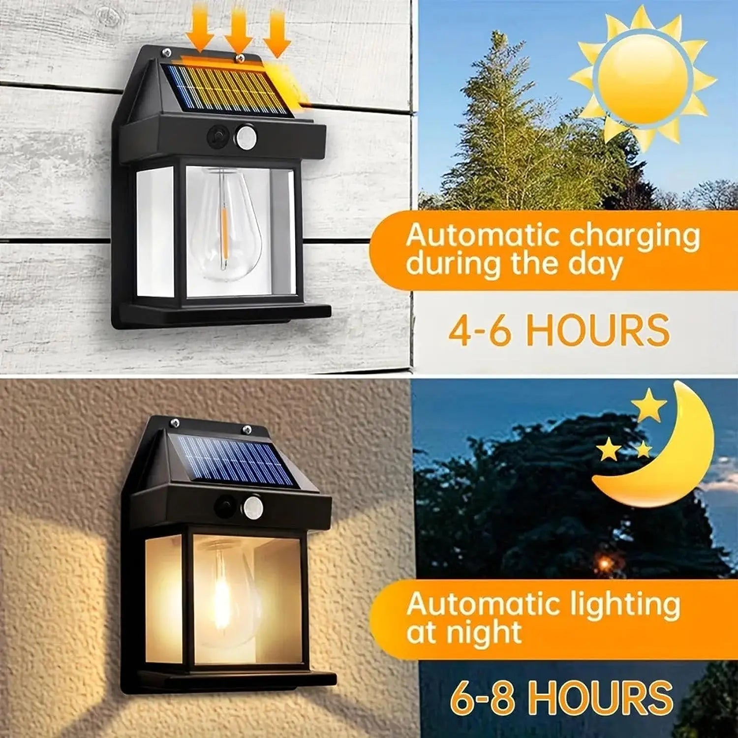 Outdoor Solar Tungsten Wall Light with Motion Sensor