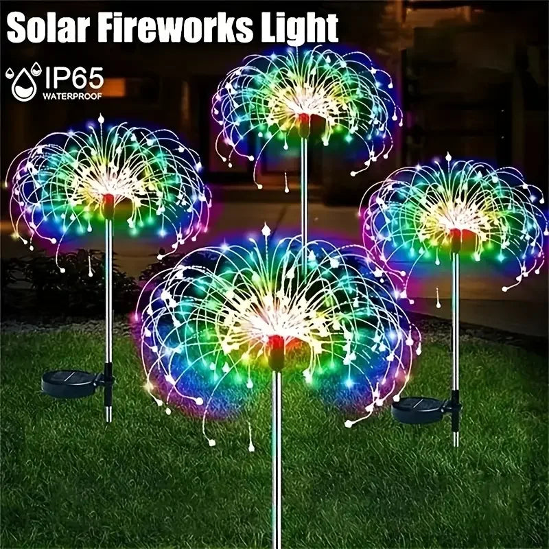 NEW 200LED Solar Fireworks Lights – Dazzling Outdoor Décor with Remote Control &amp; 8 Modes! 🌞🎆