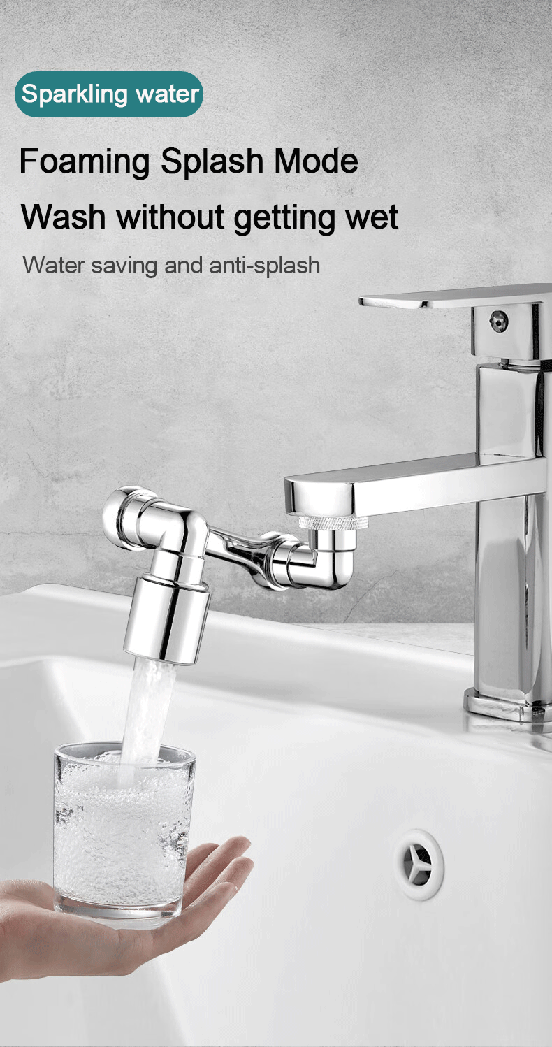 Universal 1080° Rotation Faucet Extender – Dual Mode Swivel Sprayer Head