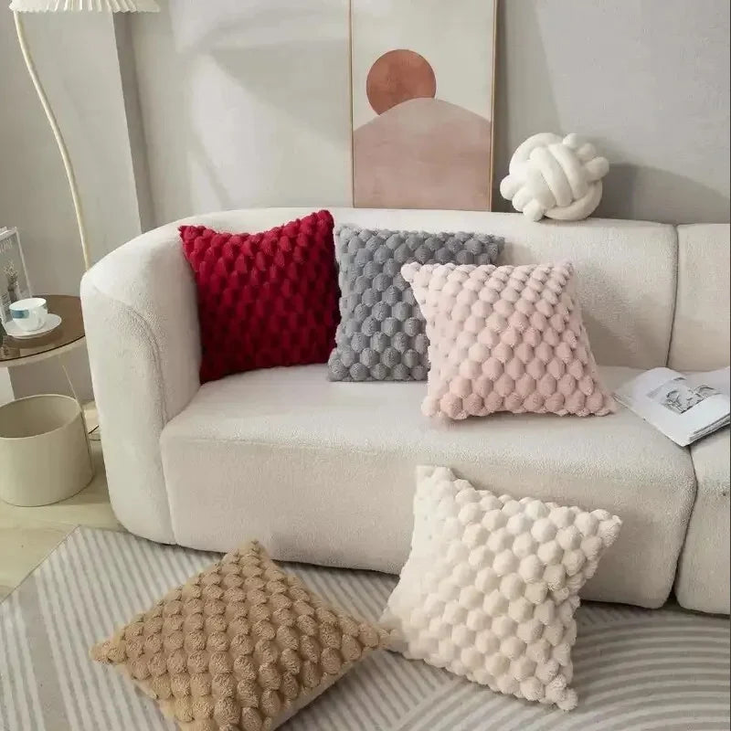 1pcs Pineapple Grid Turtle Pattern 3D Soft Plush Throw Pillowcase