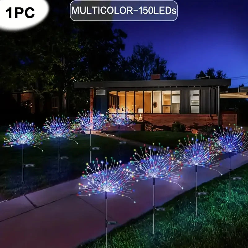 NEW 200LED Solar Fireworks Lights – Dazzling Outdoor Décor with Remote Control &amp; 8 Modes! 🌞🎆