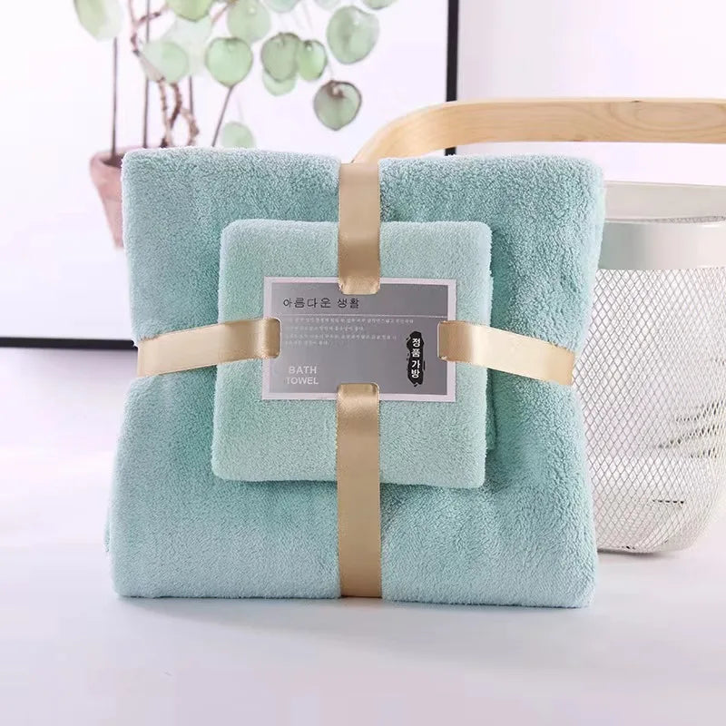 2PC Super Soft Coral Velvet Bath Towels – Quick-Drying Luxury for Everyday Comfort! 🌟✨