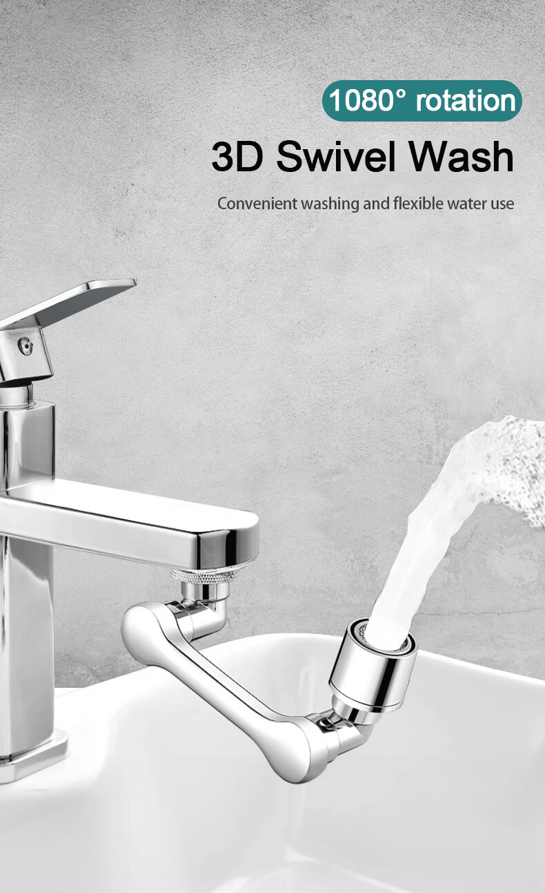 Universal 1080° Rotation Faucet Extender – Dual Mode Swivel Sprayer Head