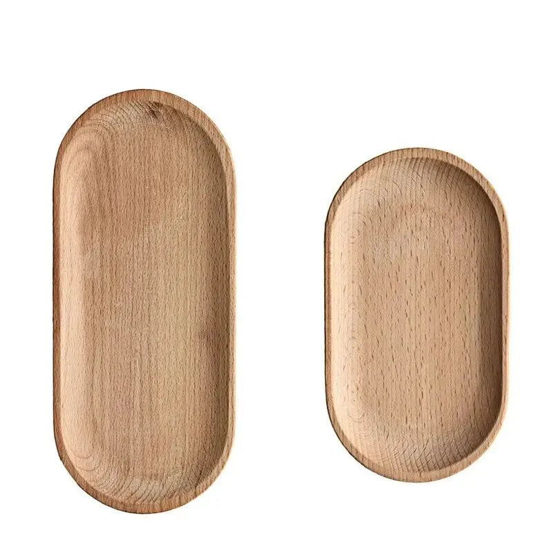 1Pc Japanese Wooden Plate – Mini Beech Oval Tray for Elegant Everyday Dining! 🥢🌸
