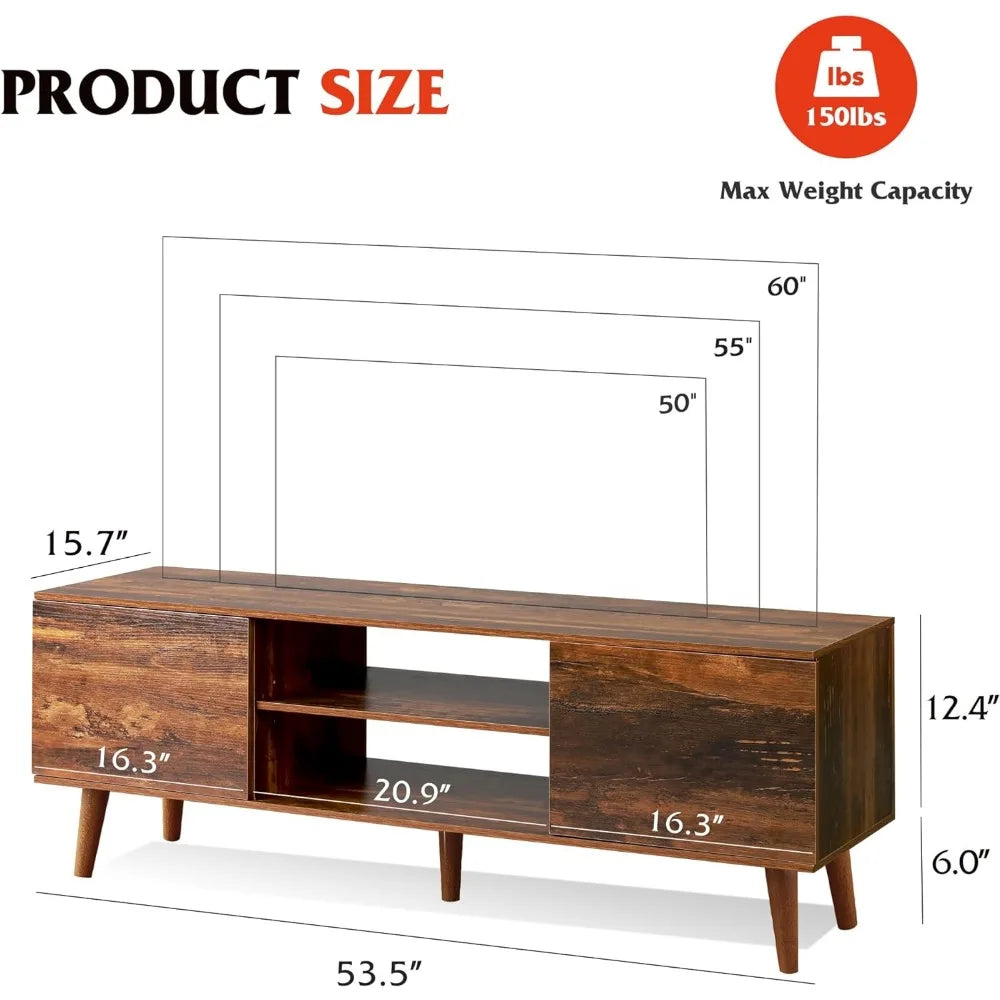 Mid Century Modern TV Console for 55 60 in TV