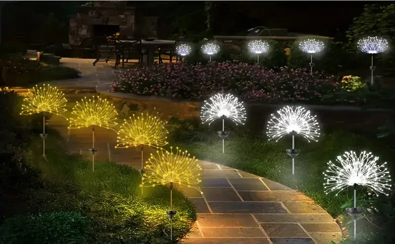 NEW 200LED Solar Fireworks Lights – Dazzling Outdoor Décor with Remote Control &amp; 8 Modes! 🌞🎆