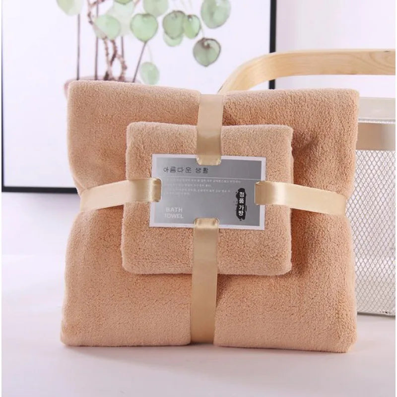 2PC Super Soft Coral Velvet Bath Towels – Quick-Drying Luxury for Everyday Comfort! 🌟✨