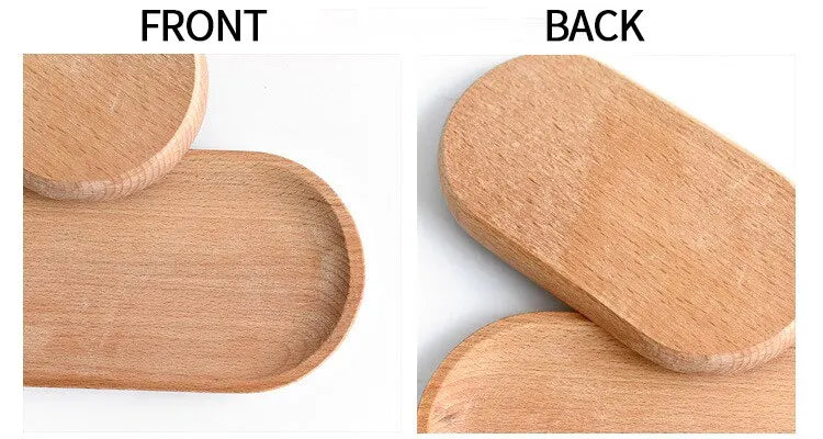 1Pc Japanese Wooden Plate – Mini Beech Oval Tray for Elegant Everyday Dining! 🥢🌸