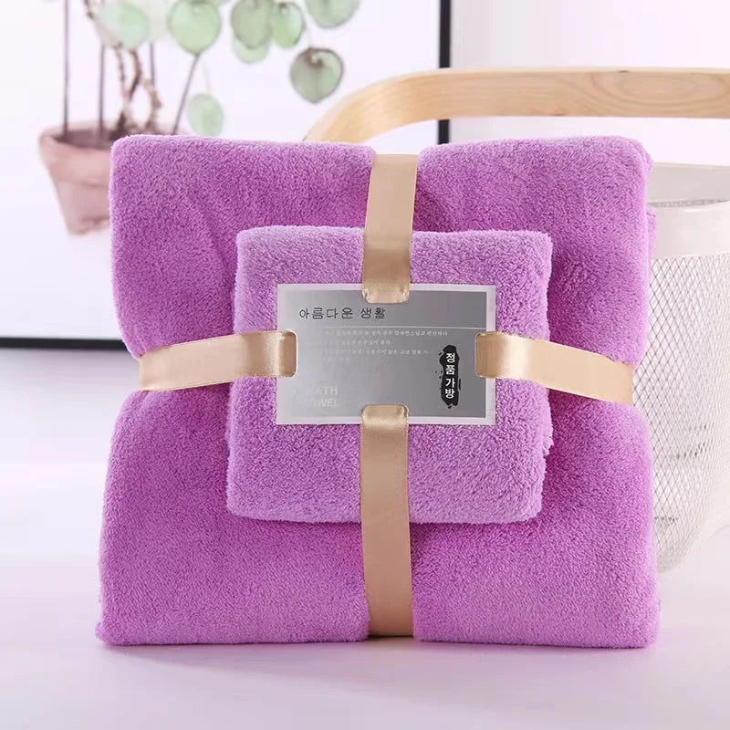 2PC Super Soft Coral Velvet Bath Towels – Quick-Drying Luxury for Everyday Comfort! 🌟✨