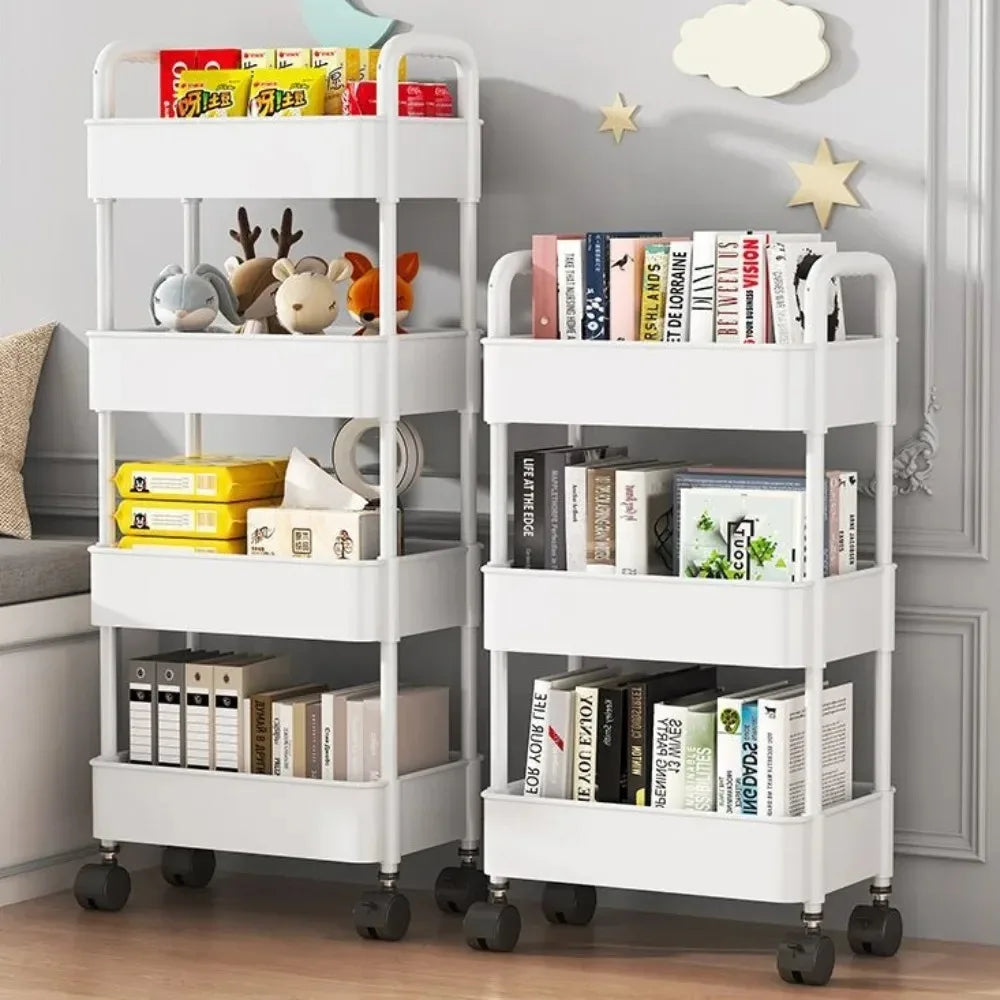 Multi layer Bookshelf Storage Trolley Organizer