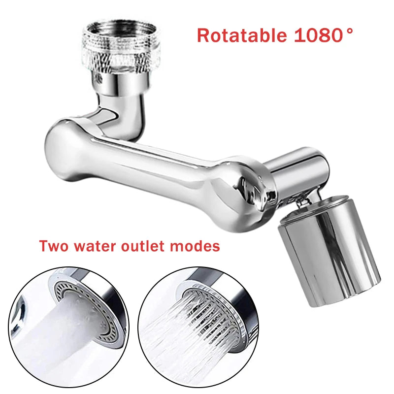 Universal 1080° Rotation Faucet Extender – Dual Mode Swivel Sprayer Head