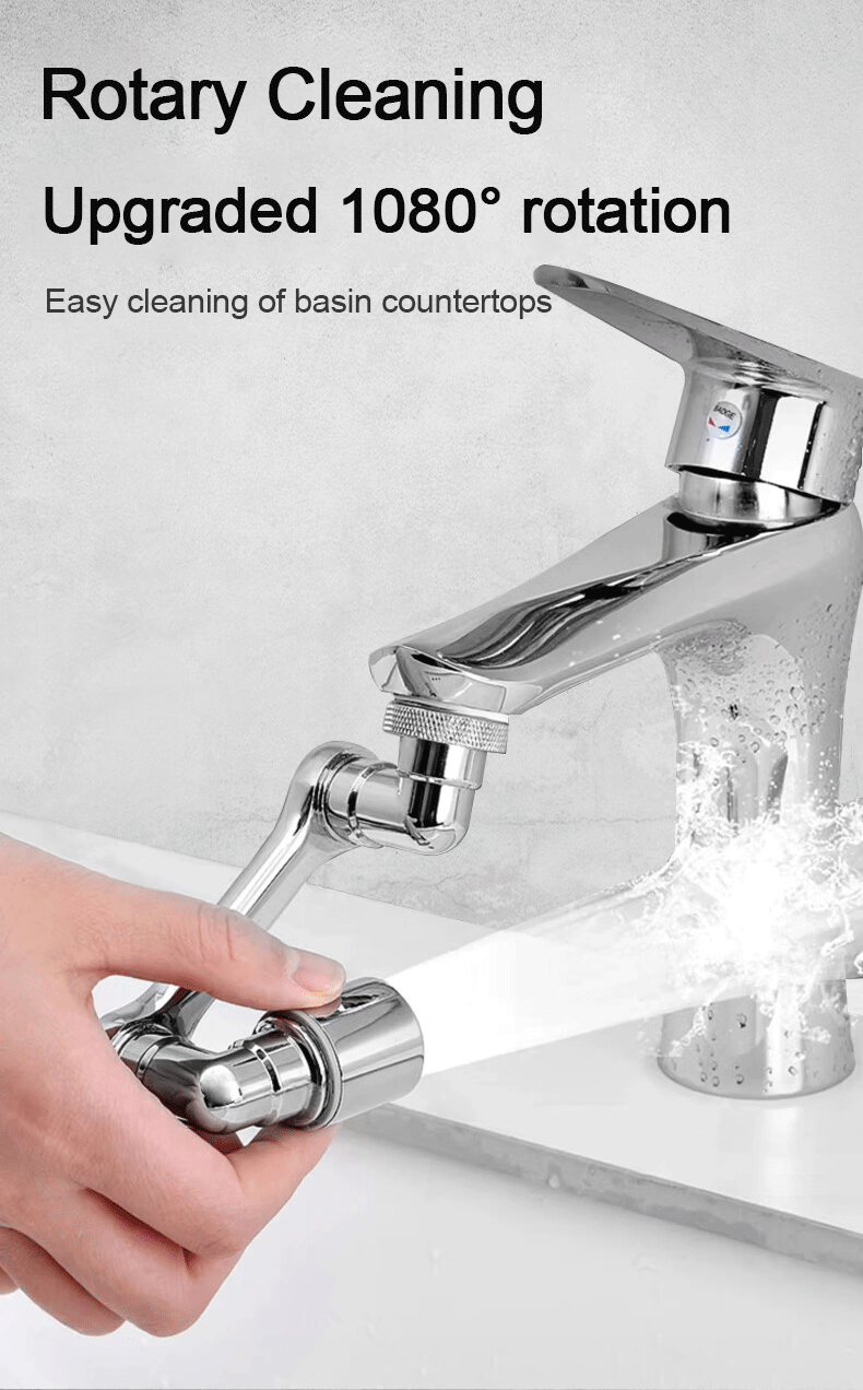 Universal 1080° Rotation Faucet Extender – Dual Mode Swivel Sprayer Head