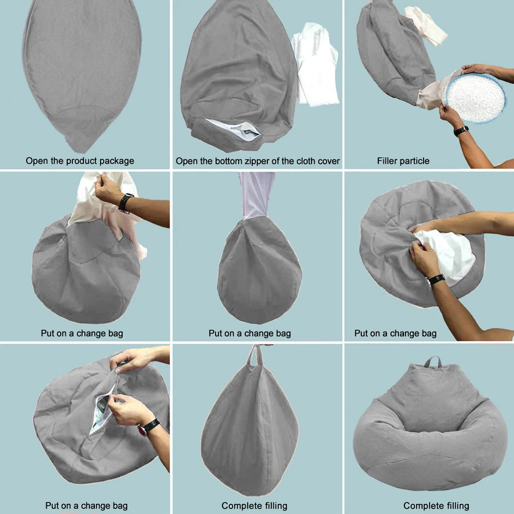 Lazy Sofa Chairs Cover Without Filler