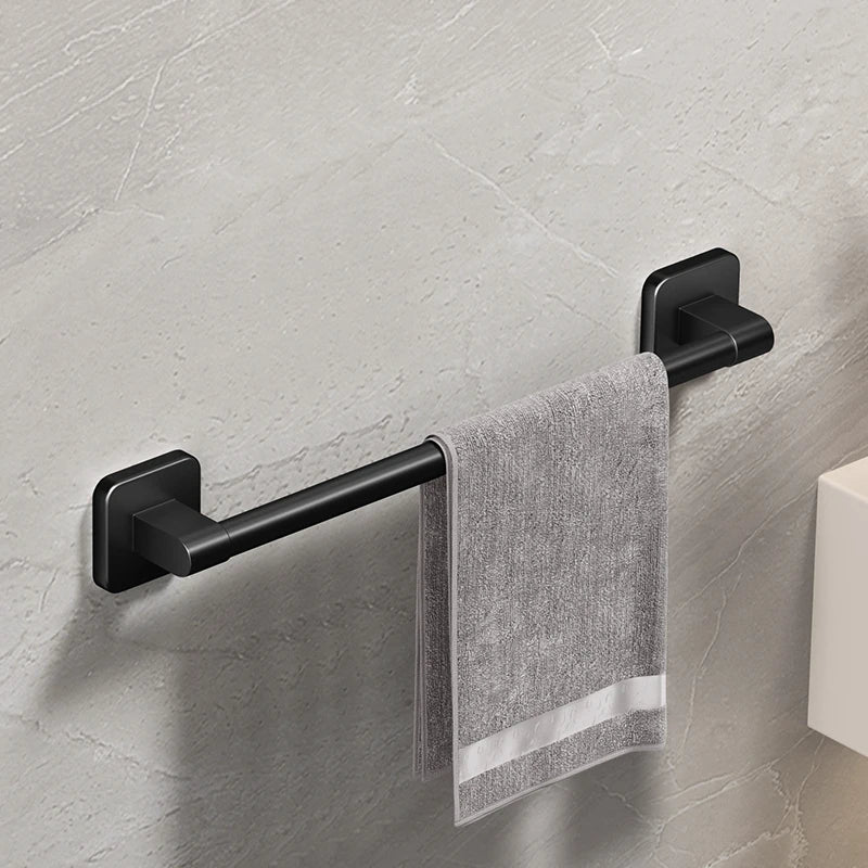 Self-Adhesive Bathroom Towel Holder – No Drilling, Just Style; Simplicity! 🖤🤍