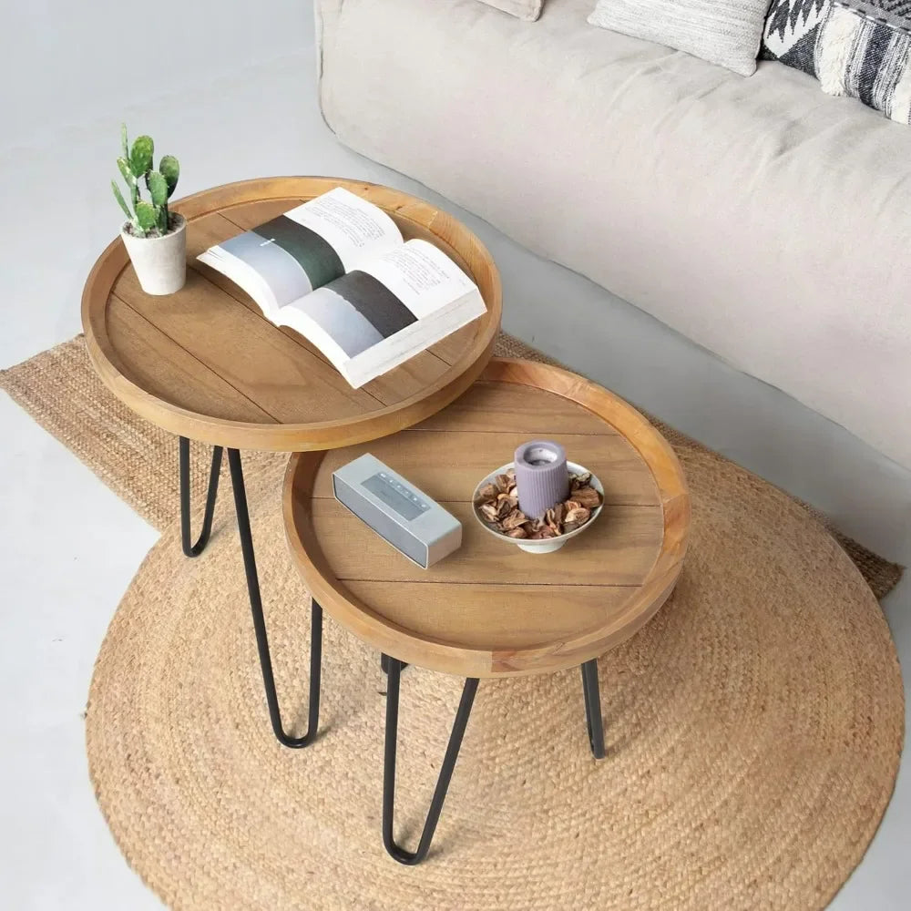 Farmhouse Round Nesting Coffee Table