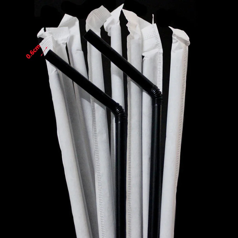 Black Drinking Plastique Straws