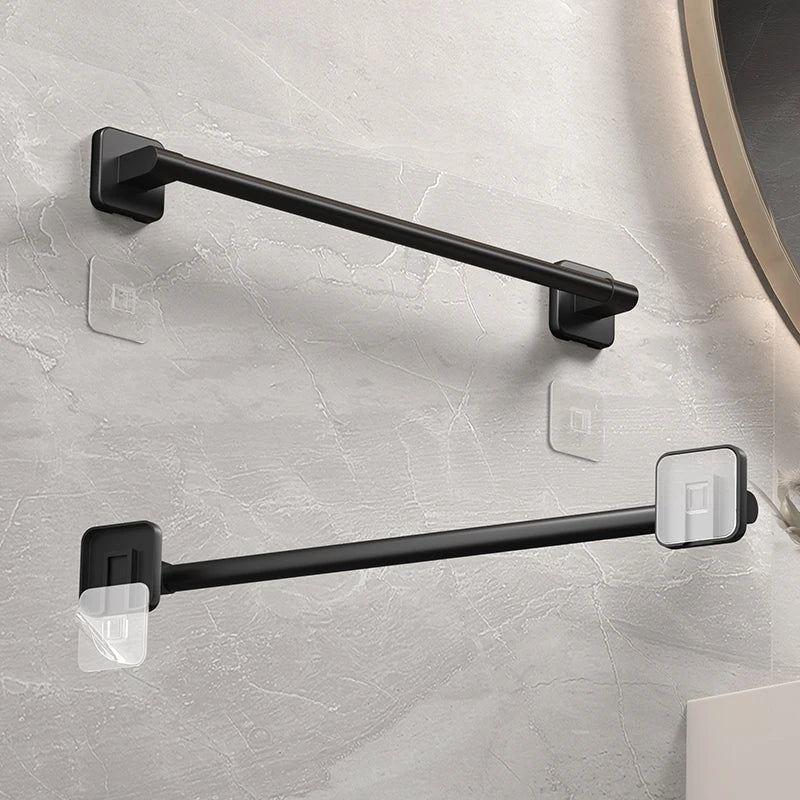 Self-Adhesive Bathroom Towel Holder – No Drilling, Just Style; Simplicity! 🖤🤍