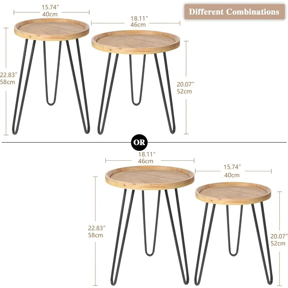 Farmhouse Round Nesting Coffee Table