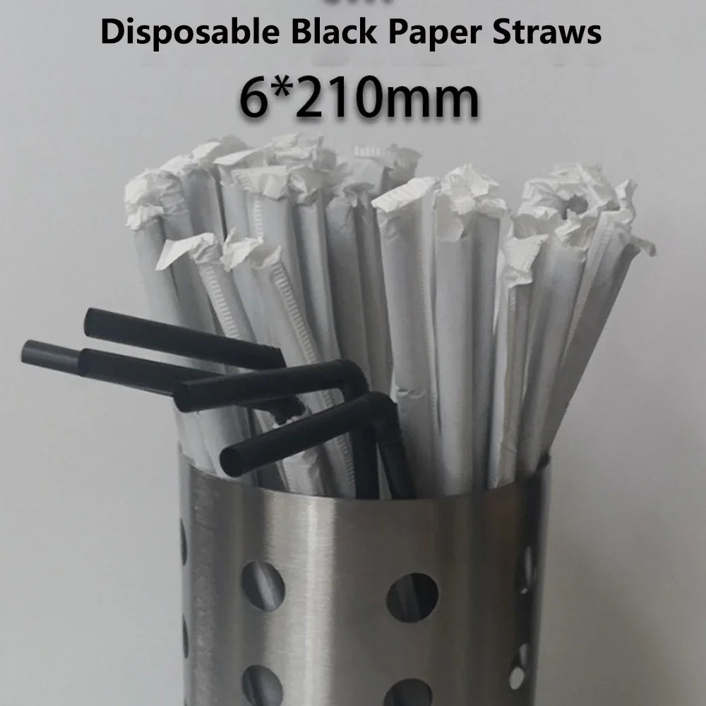 Black Drinking Plastique Straws