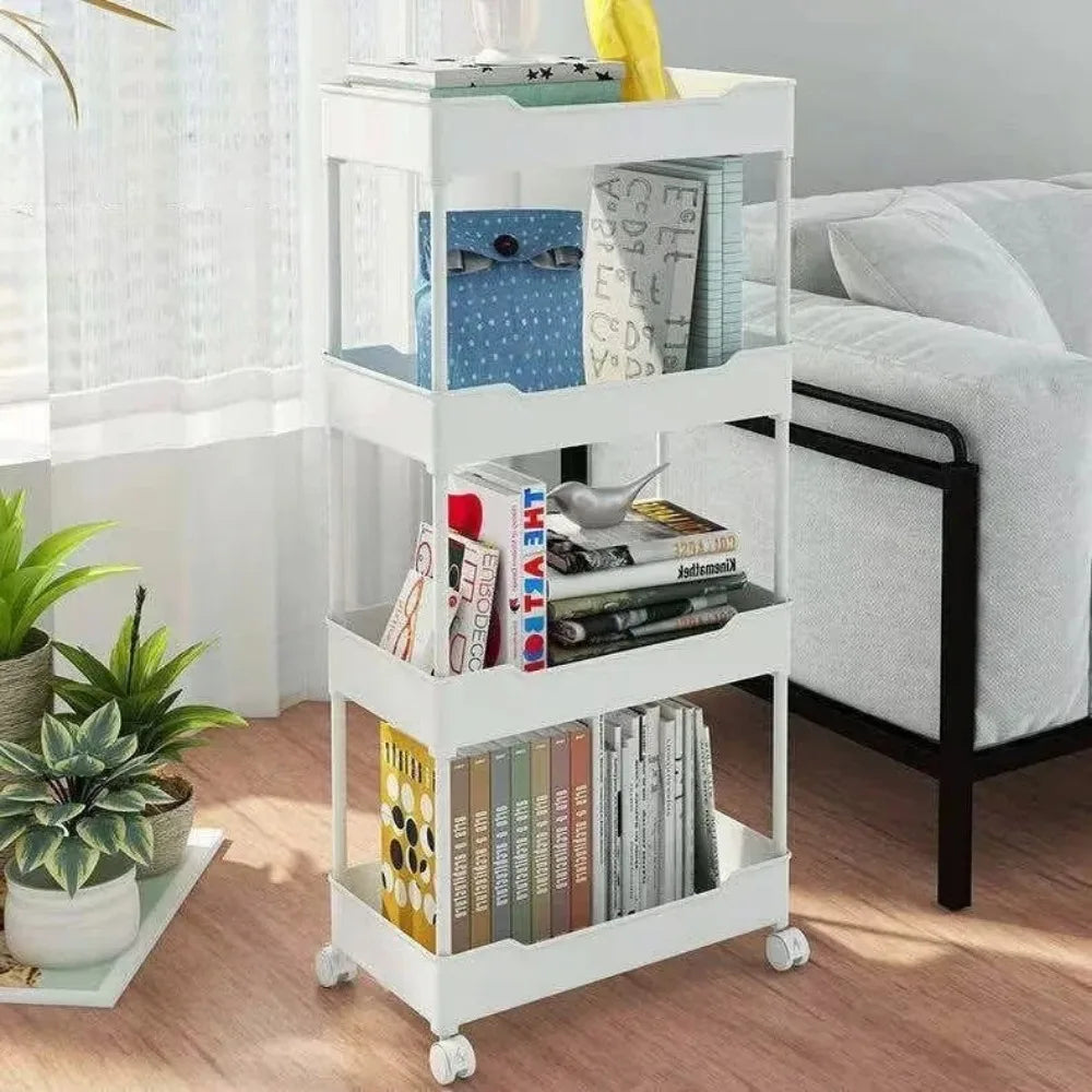 Multi layer Bookshelf Storage Trolley Organizer