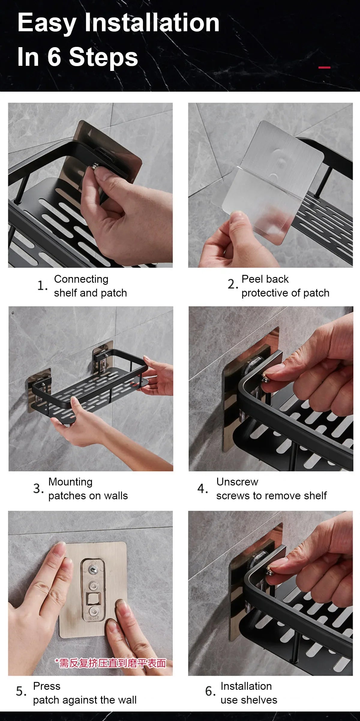 No-Drill Wall-Mounted Corner Shelf