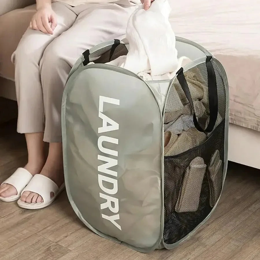 Mesh Pop-Up Laundry Basket – Foldable, Spacious &amp; Ultra Convenient!