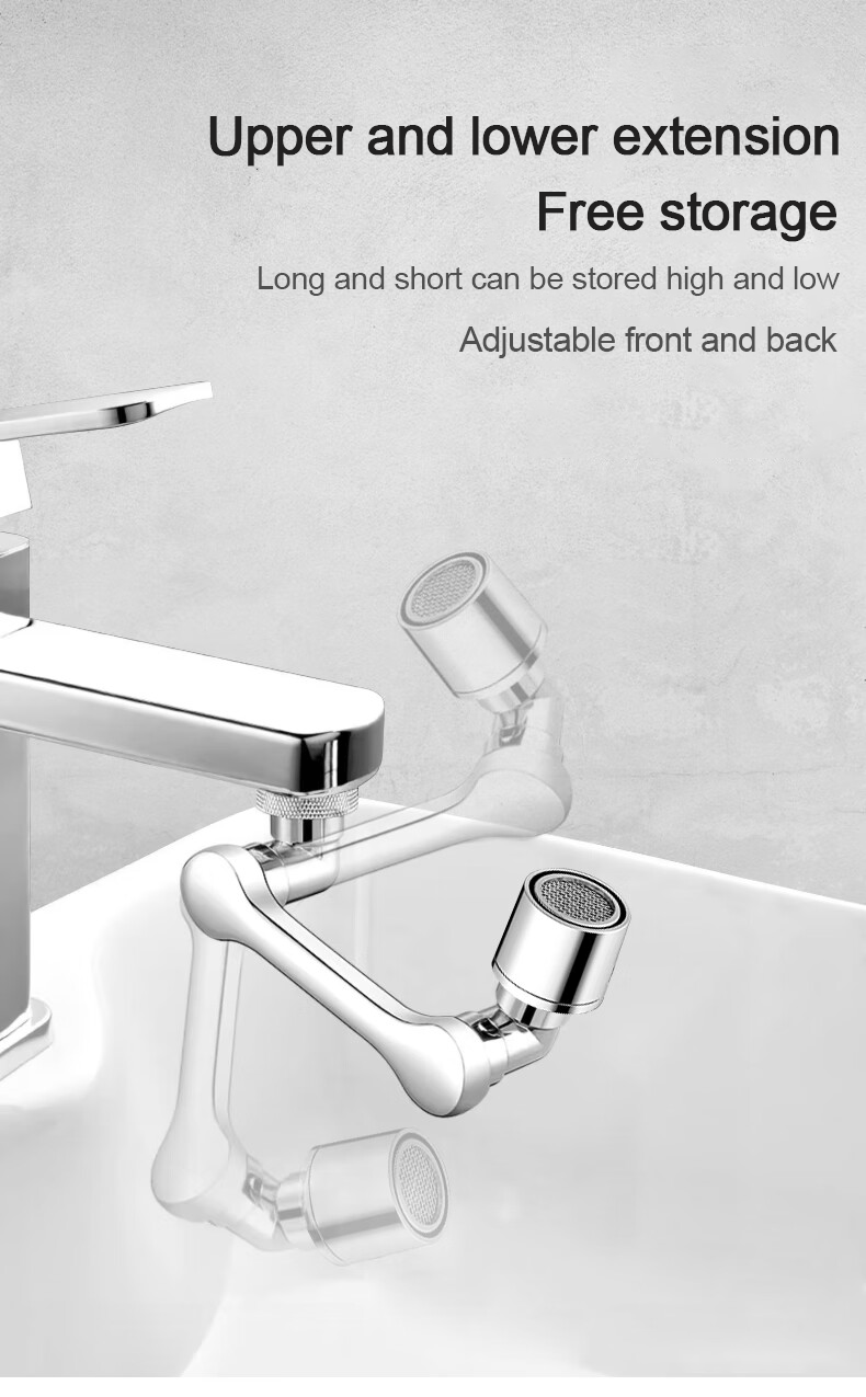 Universal 1080° Rotation Faucet Extender – Dual Mode Swivel Sprayer Head