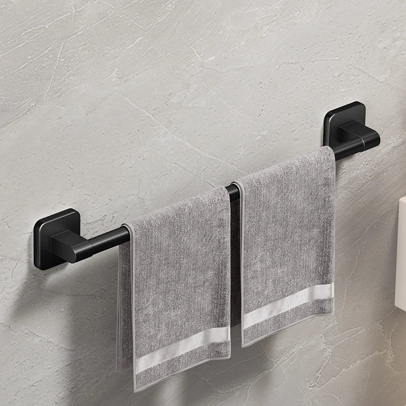 Self-Adhesive Bathroom Towel Holder – No Drilling, Just Style; Simplicity! 🖤🤍