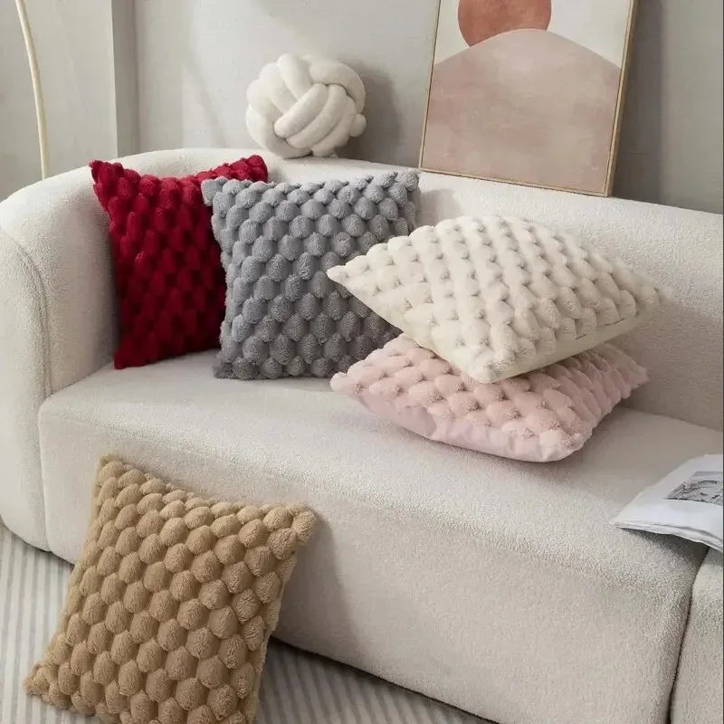 1pcs Pineapple Grid Turtle Pattern 3D Soft Plush Throw Pillowcase