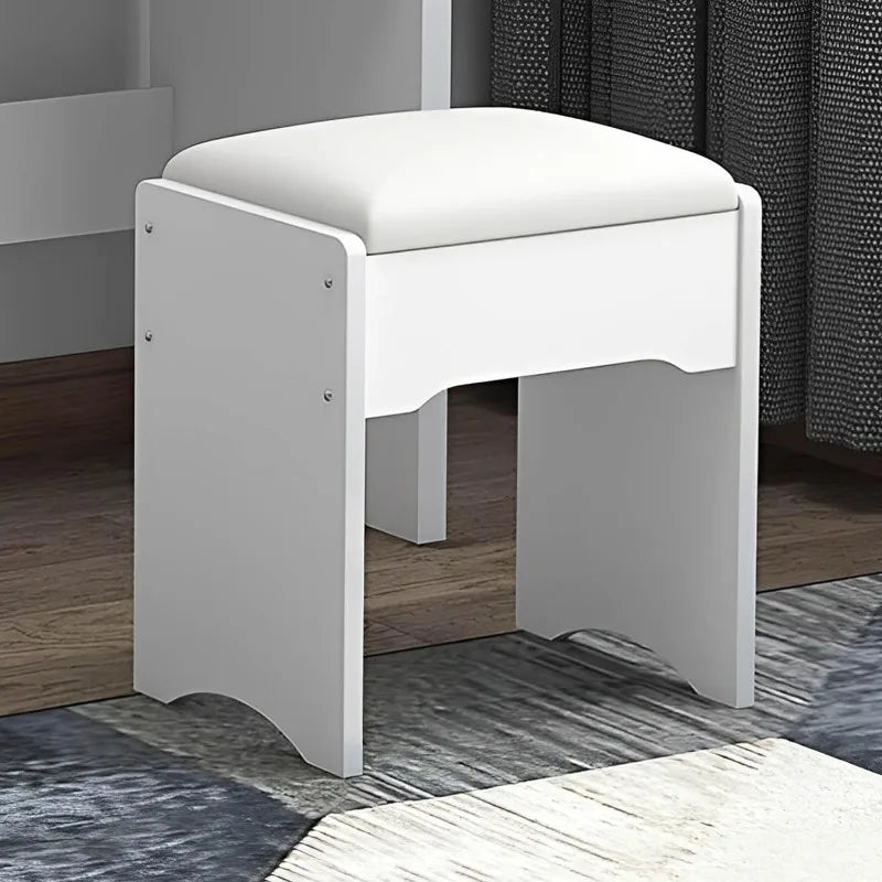 Modern Bedroom Makeup Table Set with Upholstered Stool