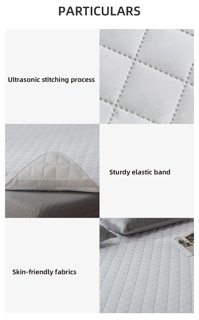 Ultrasonic Mattress Protector Cover Pad – Washable, Waterproof &amp; Worry-Free Sleep! 🌙✨