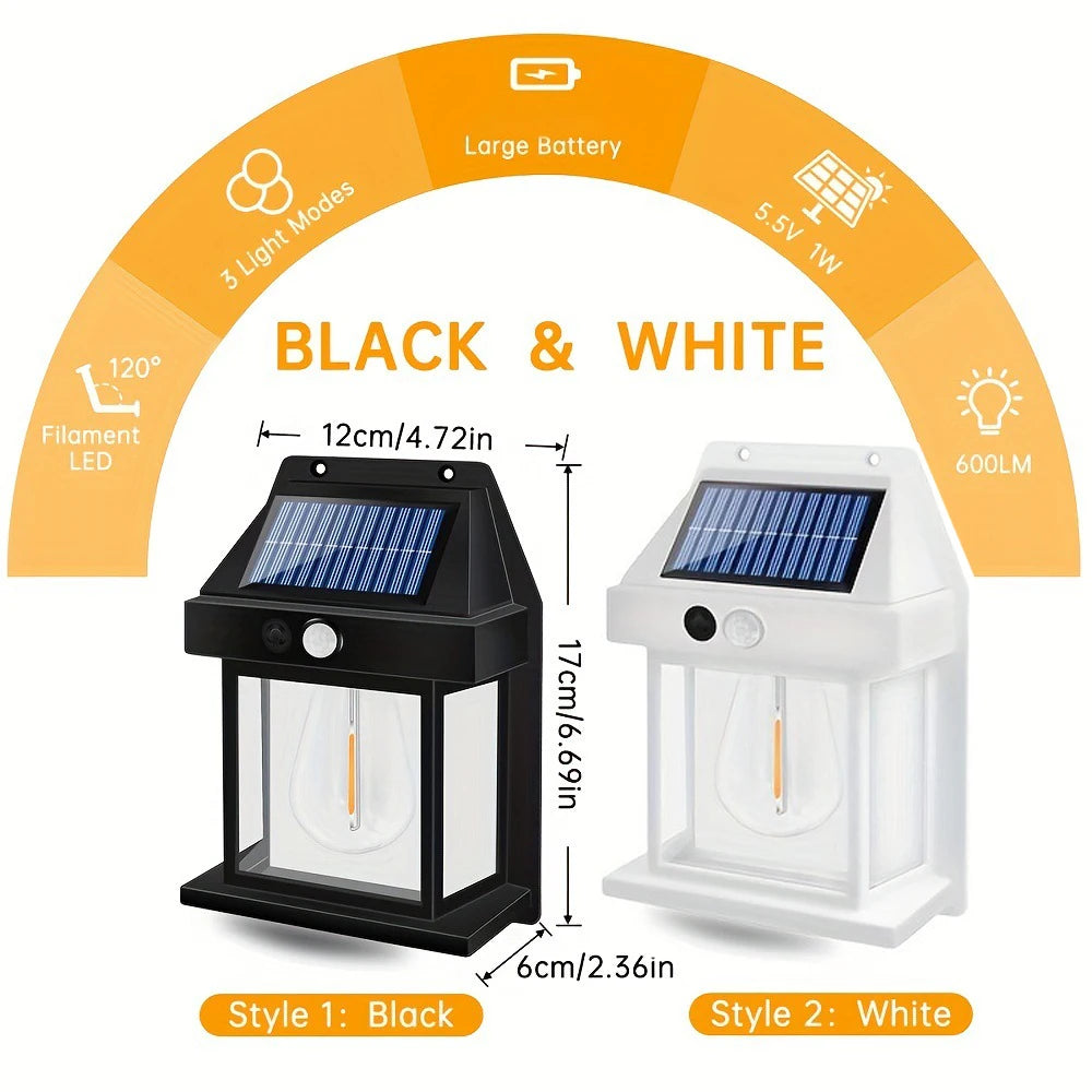 Outdoor Solar Tungsten Wall Light with Motion Sensor