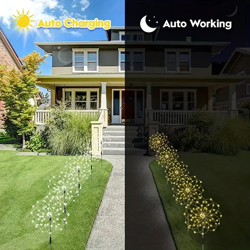 NEW 200LED Solar Fireworks Lights – Dazzling Outdoor Décor with Remote Control &amp; 8 Modes! 🌞🎆