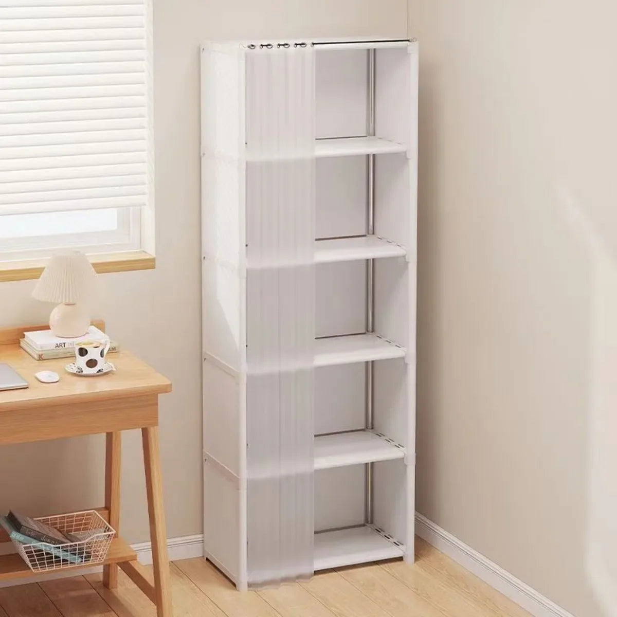 Dustproof Wardrobe High Capacity Partition Bookshelf