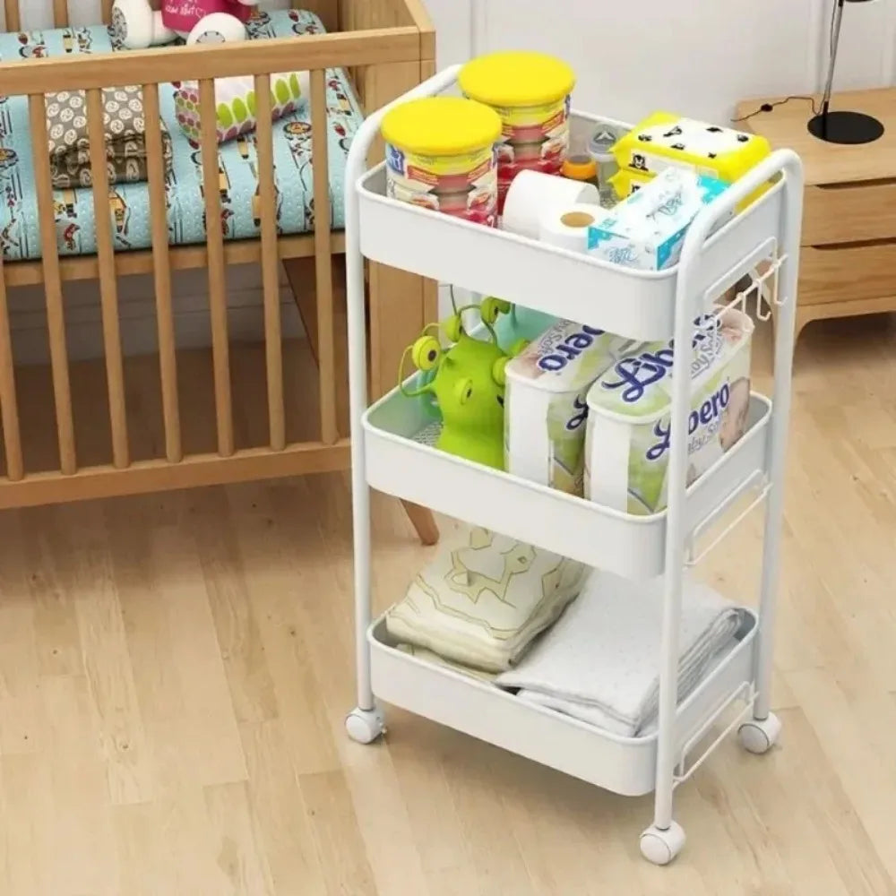 Multi layer Bookshelf Storage Trolley Organizer