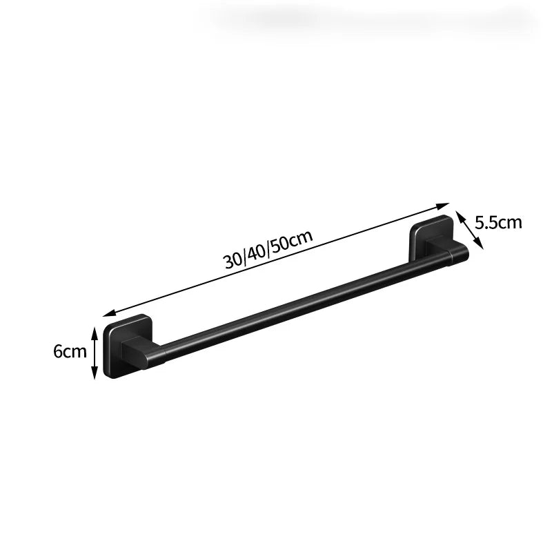 Self-Adhesive Bathroom Towel Holder – No Drilling, Just Style; Simplicity! 🖤🤍