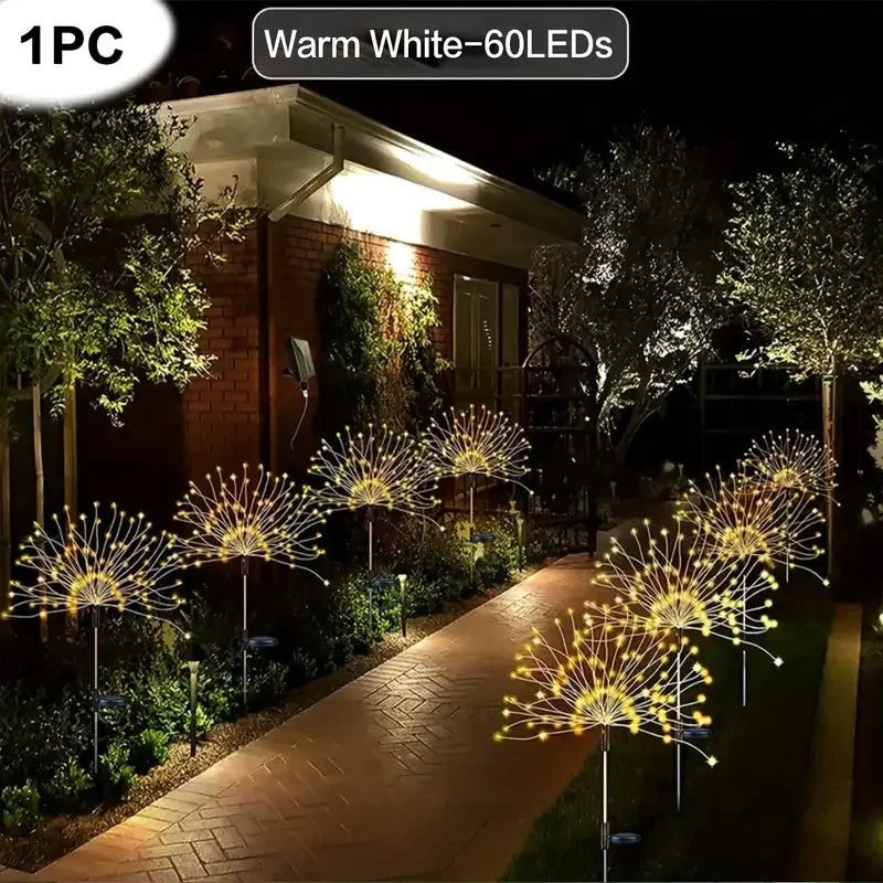 NEW 200LED Solar Fireworks Lights – Dazzling Outdoor Décor with Remote Control &amp; 8 Modes! 🌞🎆