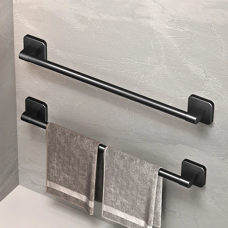 Self-Adhesive Bathroom Towel Holder – No Drilling, Just Style; Simplicity! 🖤🤍