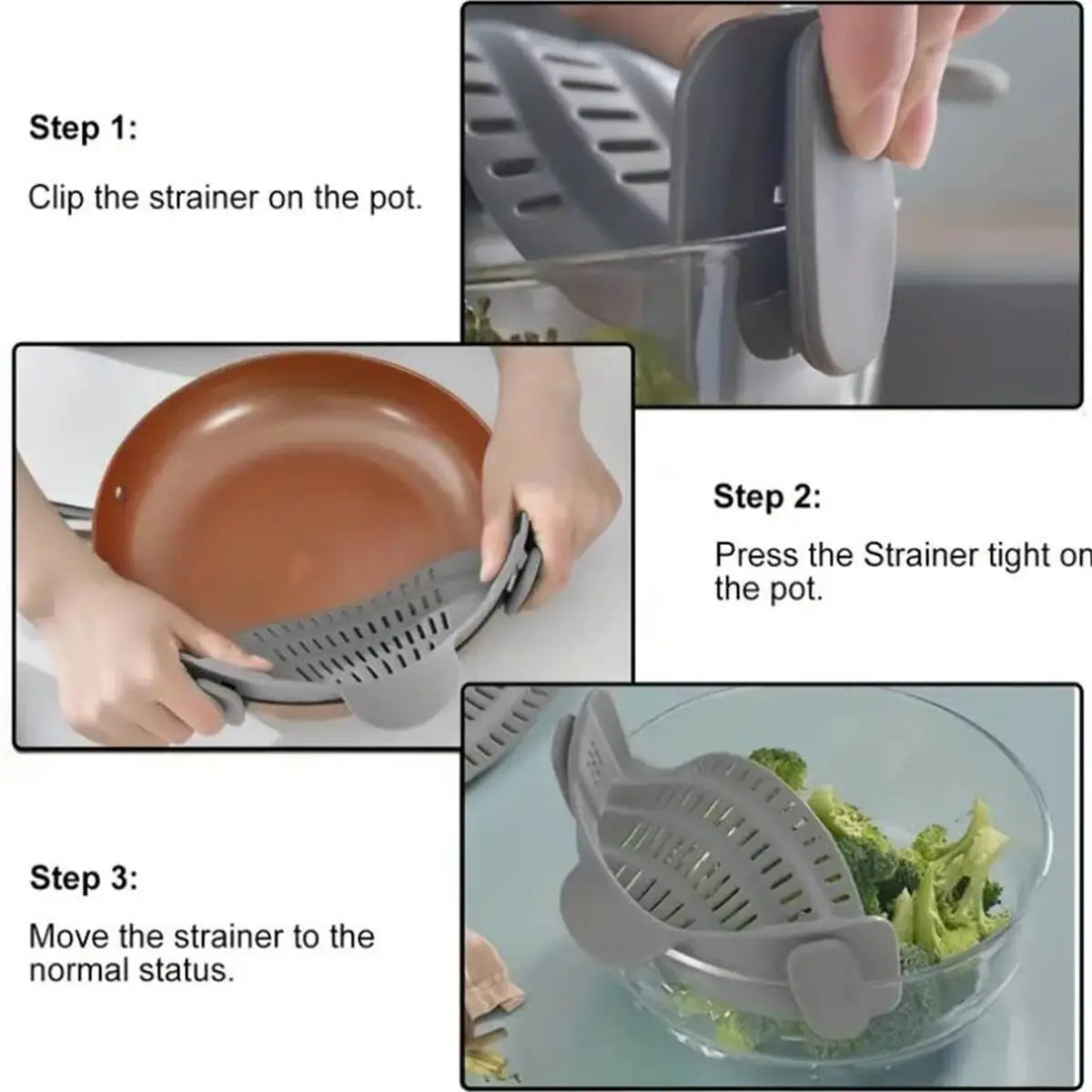 Adjustable Clip-On Pot Strainer for Pots