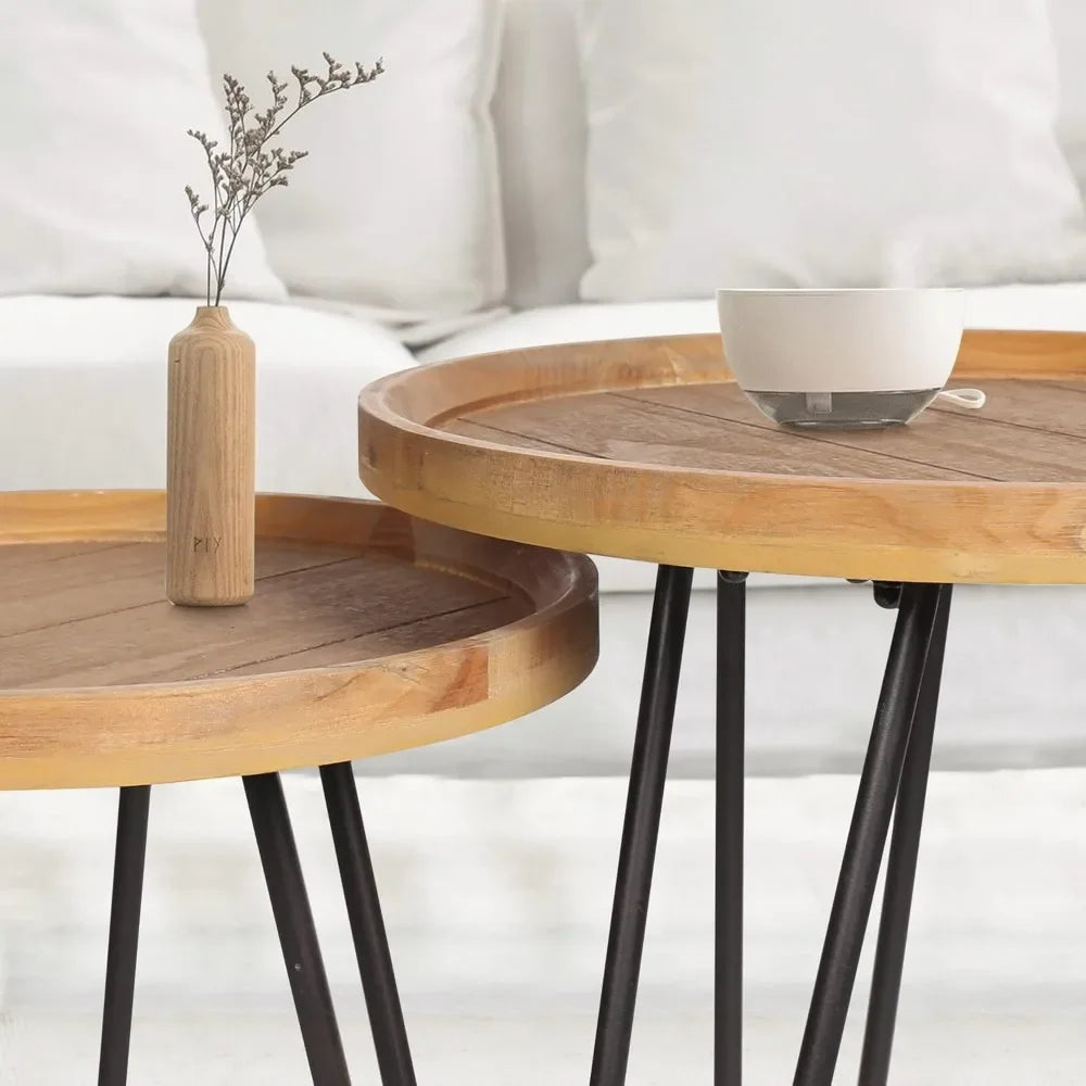 Farmhouse Round Nesting Coffee Table