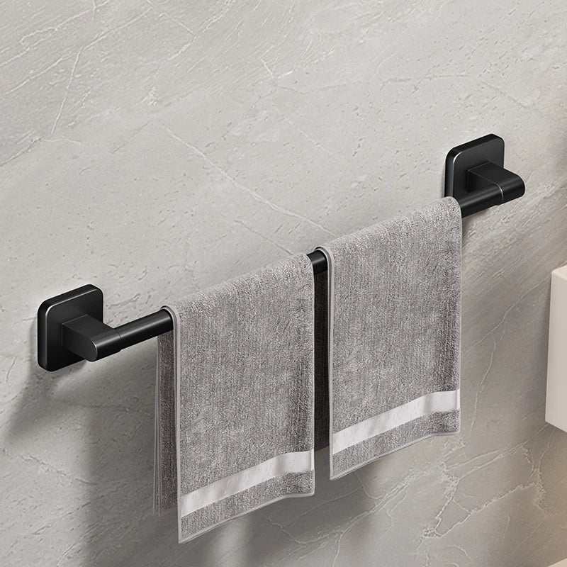 Self-Adhesive Bathroom Towel Holder – No Drilling, Just Style; Simplicity! 🖤🤍