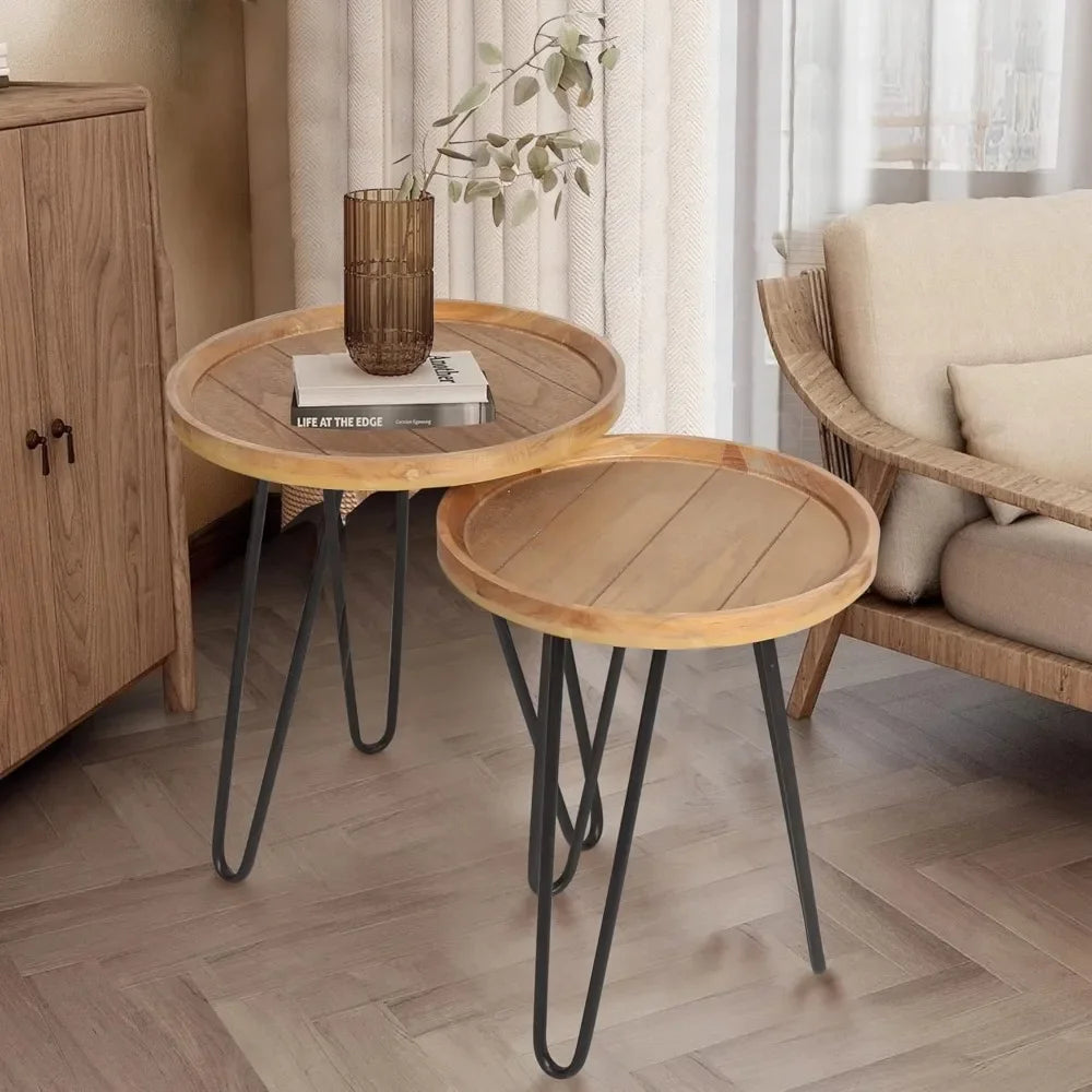 Farmhouse Round Nesting Coffee Table